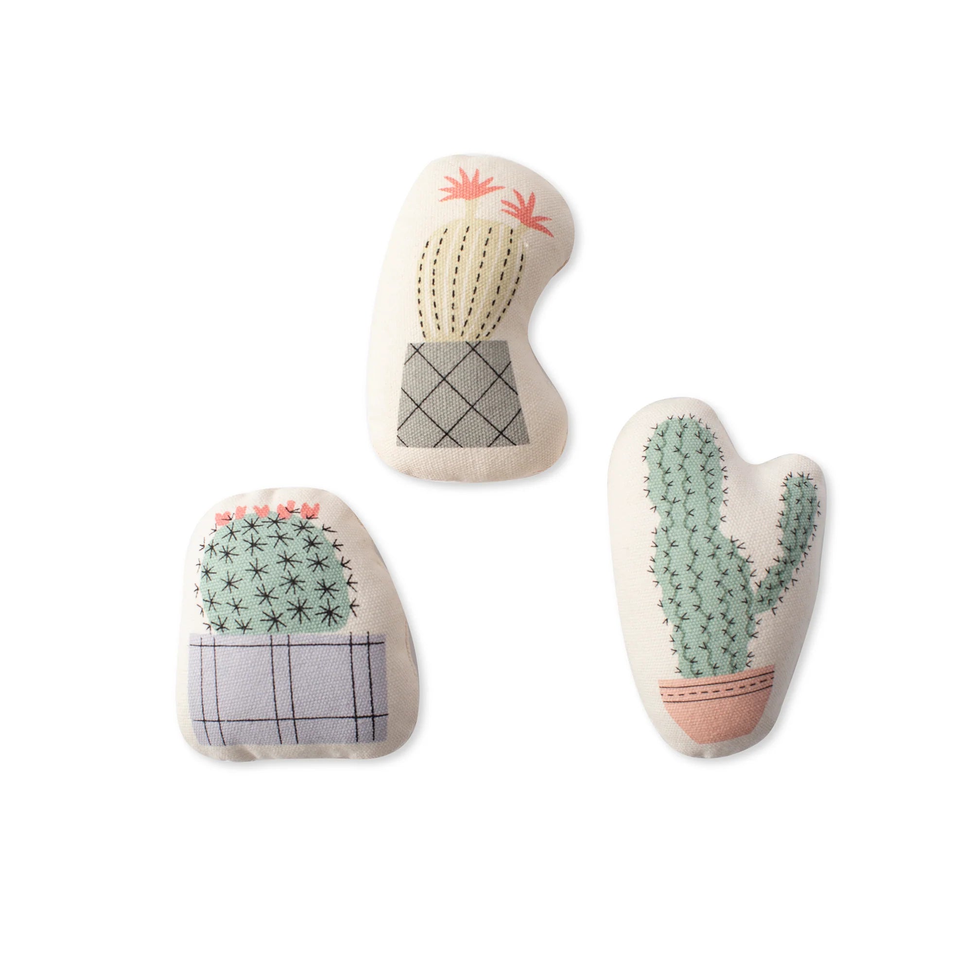 Potted Cactus Canvas Mini Dog Toy Set of 3