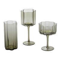 Floret Drinkware, third view, the Floret glassware family together.