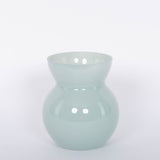 Glenna Light Blue Vase handcrafted with powdery glaze.  White background.