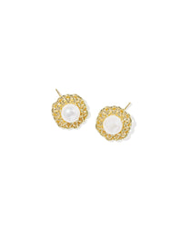 Kendra Scott Gabriella Pearl Stud Earring, Vintage Gold
