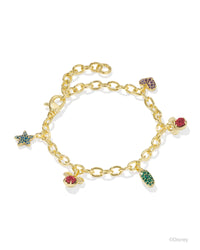 Kendra Scott Gold Multi Mix Mickey Minnie Charm Bracelet, Bright Red Drusy