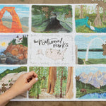 The National Parks 1000 Piece Puzzle Discover beautifully illustrated scenes from Arches, Mammoth Cave, Everglades, Acadia, Gateway Arch, Indiana Dunes, Sequoia, and Grand Tetons National Parks.