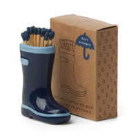 Navy ceramic rain boot match holder