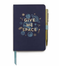 Give Me Space Mini Journal with Pen, a mini journal printed Give Me Space, sold with a pen