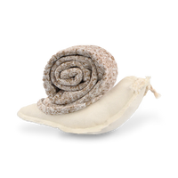 Lambwolf Collective Snail Snuffle + Squeaky Dog Toy, a rolled tweed snail with a cream canvas body