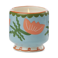 Hand painted cactus flower ceramic candle
