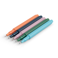 Papier Quintet Fineliner Set, five pens in orange, navy, lilac, green and blue fanned out