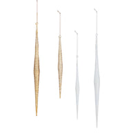 Sparkle Icicle Ornament, long tapered glass icicle with a twisted texture