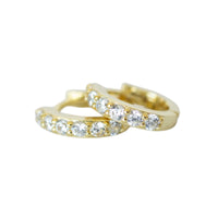 Sundust Pave Huggies in gold, Desert Sol