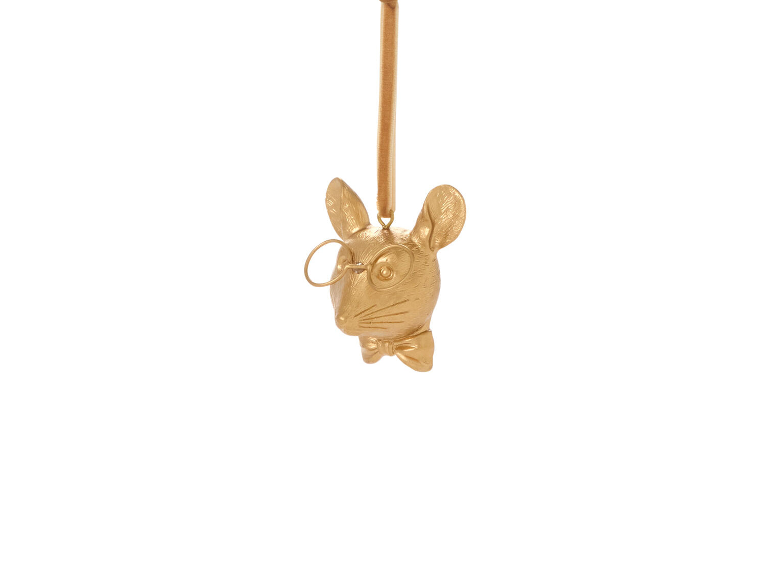 E + E Ornaments, thirteenth view, the gold mouse with spectacles and a bow tie