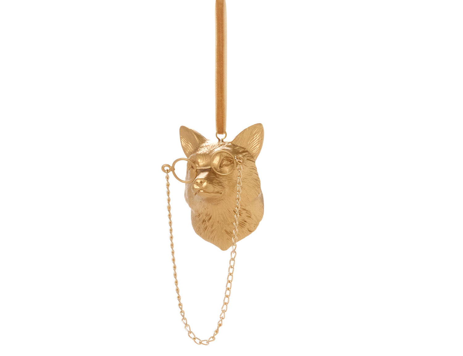 E + E Ornaments, tenth view, the gold fox with spectacles and a chain
