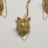 E + E Ornaments, eleventh view, the gold fox laid flat among the other animals