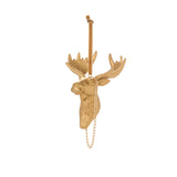 E + E Ornaments, sixth view, the gold moose with a monocle and chain