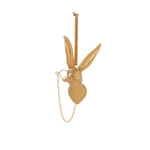 E + E Ornaments, eighth view, the gold hare with a monocle and chain