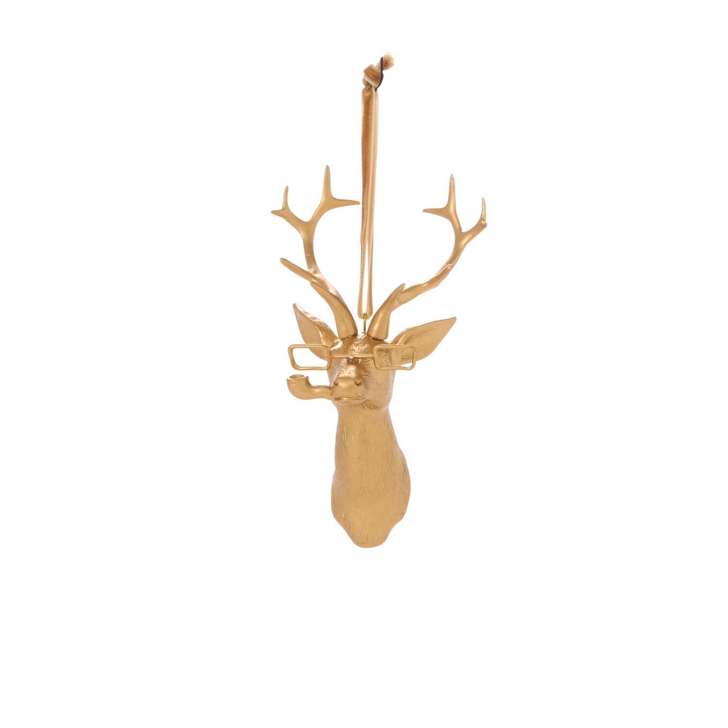 E + E Ornaments, twelfth view, the gold buck with antlers and spectacles