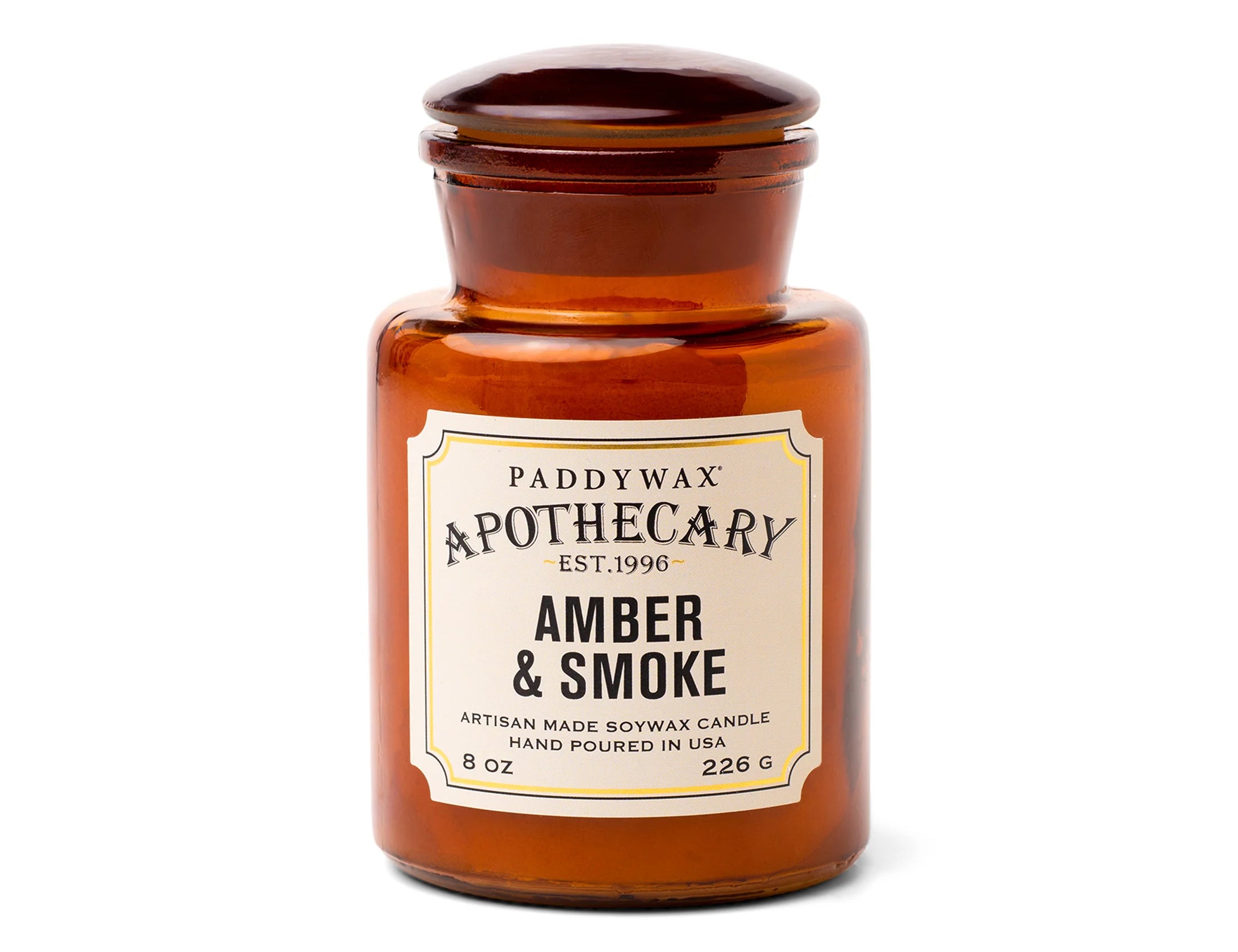 Apothecary 8oz Amber Glass Candle