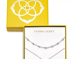 Kendra Scott Ari and Haven Heart Necklace Gift Set, Silver White CZ