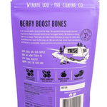 Purple package of Berry Boost Bones from Winnie Lou The Canine Co on a white background
