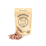Bag of bison heart bits with visible brand logo on a white background