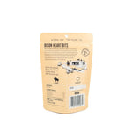 Packaging of bison heart bits for pets on a white background