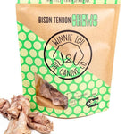 Packaging of Bison Tendon Chews with visible brand logo on a white background