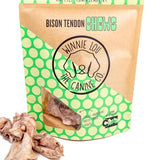 Packaging of Bison Tendon Chews with visible brand logo on a white background
