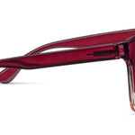 Red sunglasses with a clear background