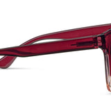 Red sunglasses with a clear background