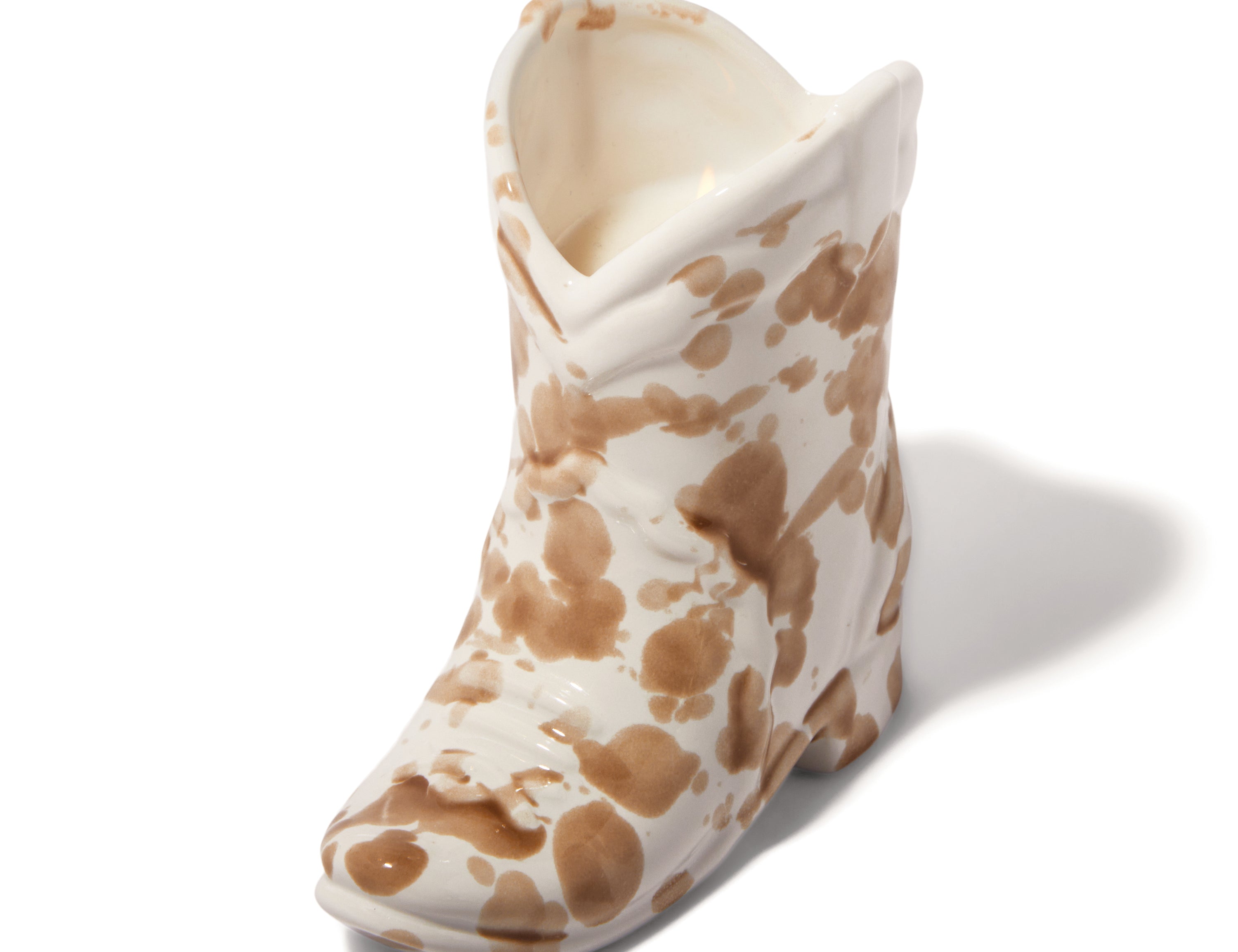 Ceramic Cowboy Boot Candle