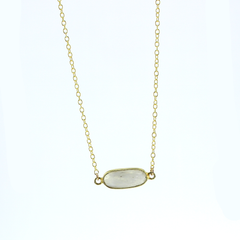 Lotus Studio Gold Boulder Necklace, Moonstone