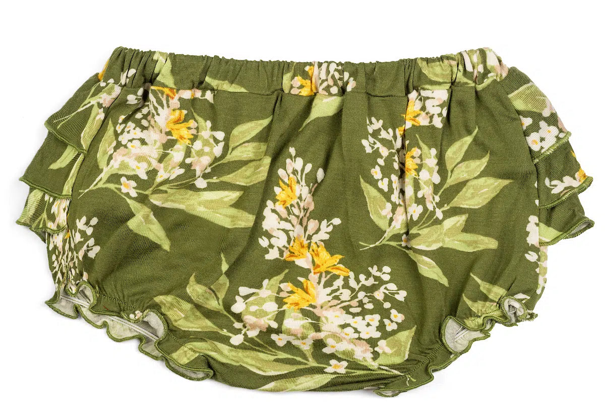 Green Floral Ruffle Bloomer