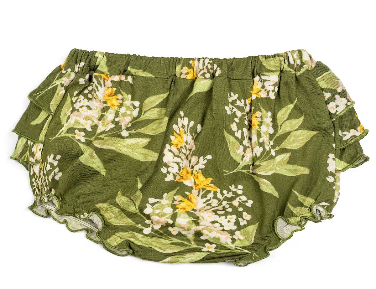 Green Floral Ruffle Bloomer