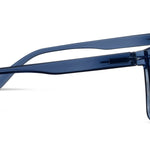 Blue sunglasses with a clear background