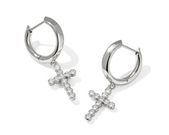 Cross Crystal Huggie Earrings