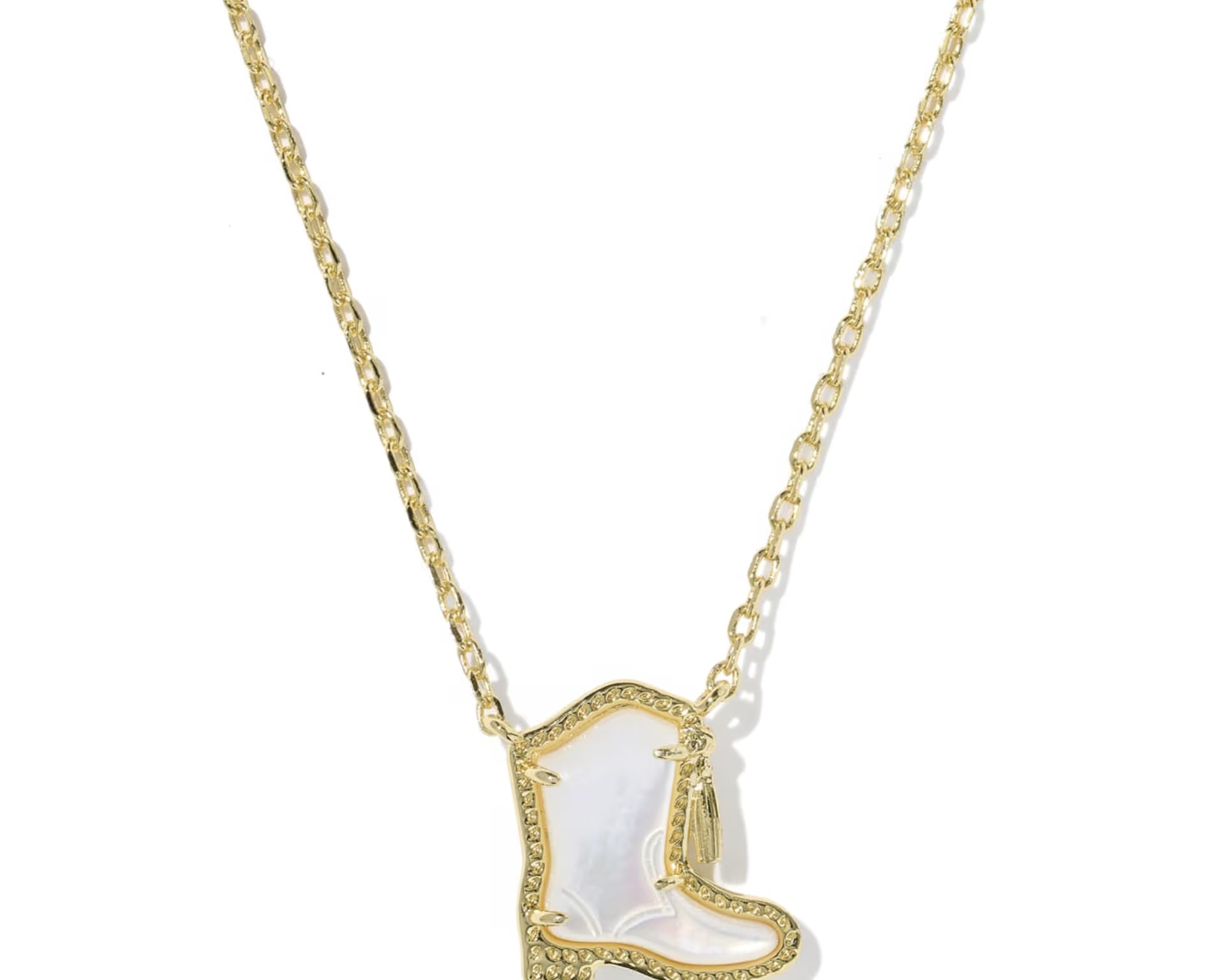 Kendra Scott Drill Team Boot Short Pendant Necklace, Gold