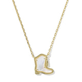 Kendra Scott Drill Team Boot Short Pendant Necklace, Gold