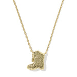 Kendra Scott Drill Team Boot Short Pendant Necklace, Gold, Third View