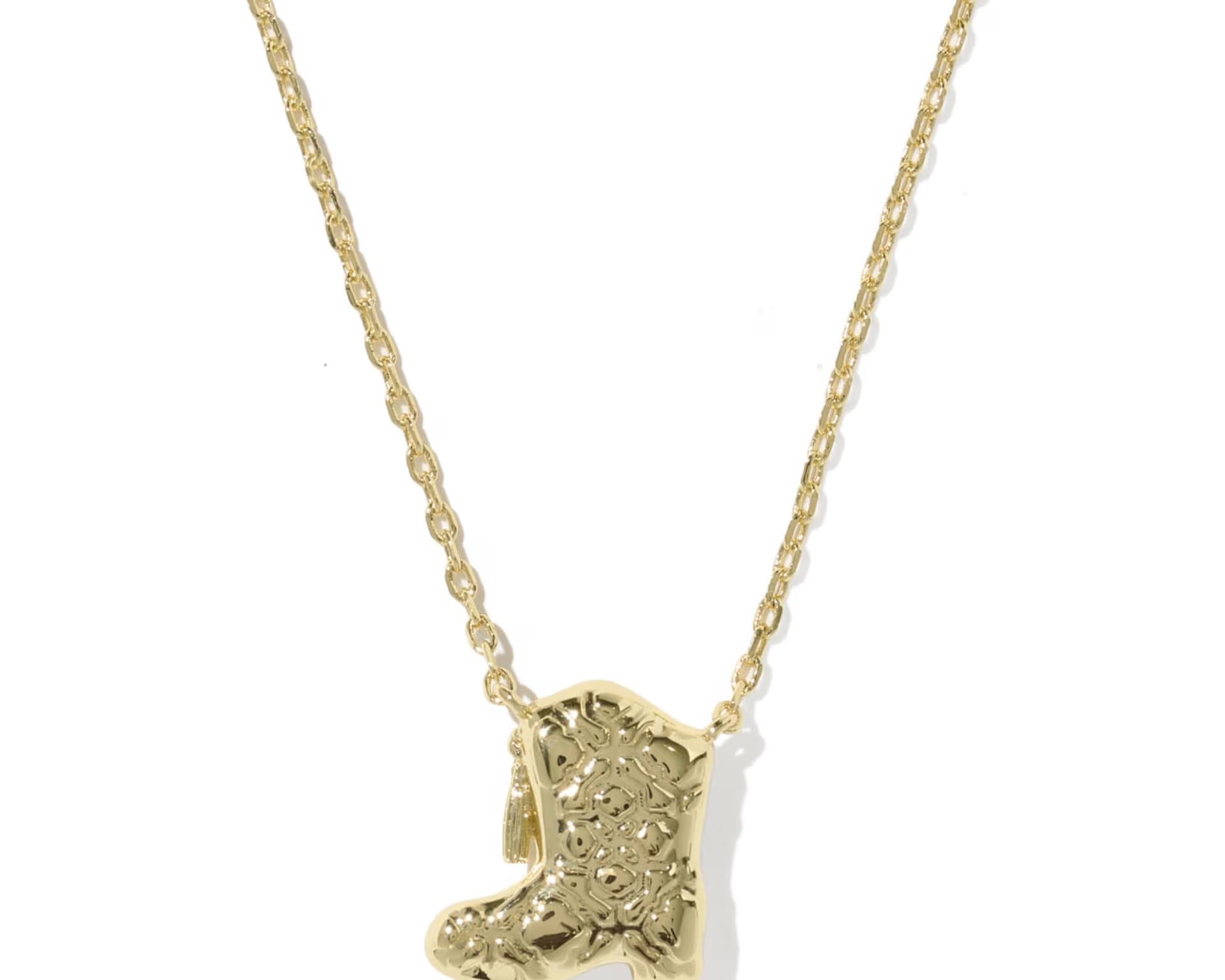 Kendra Scott Drill Team Boot Short Pendant Necklace, Gold, Third View