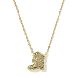 Kendra Scott Drill Team Boot Short Pendant Necklace, Gold, Third View