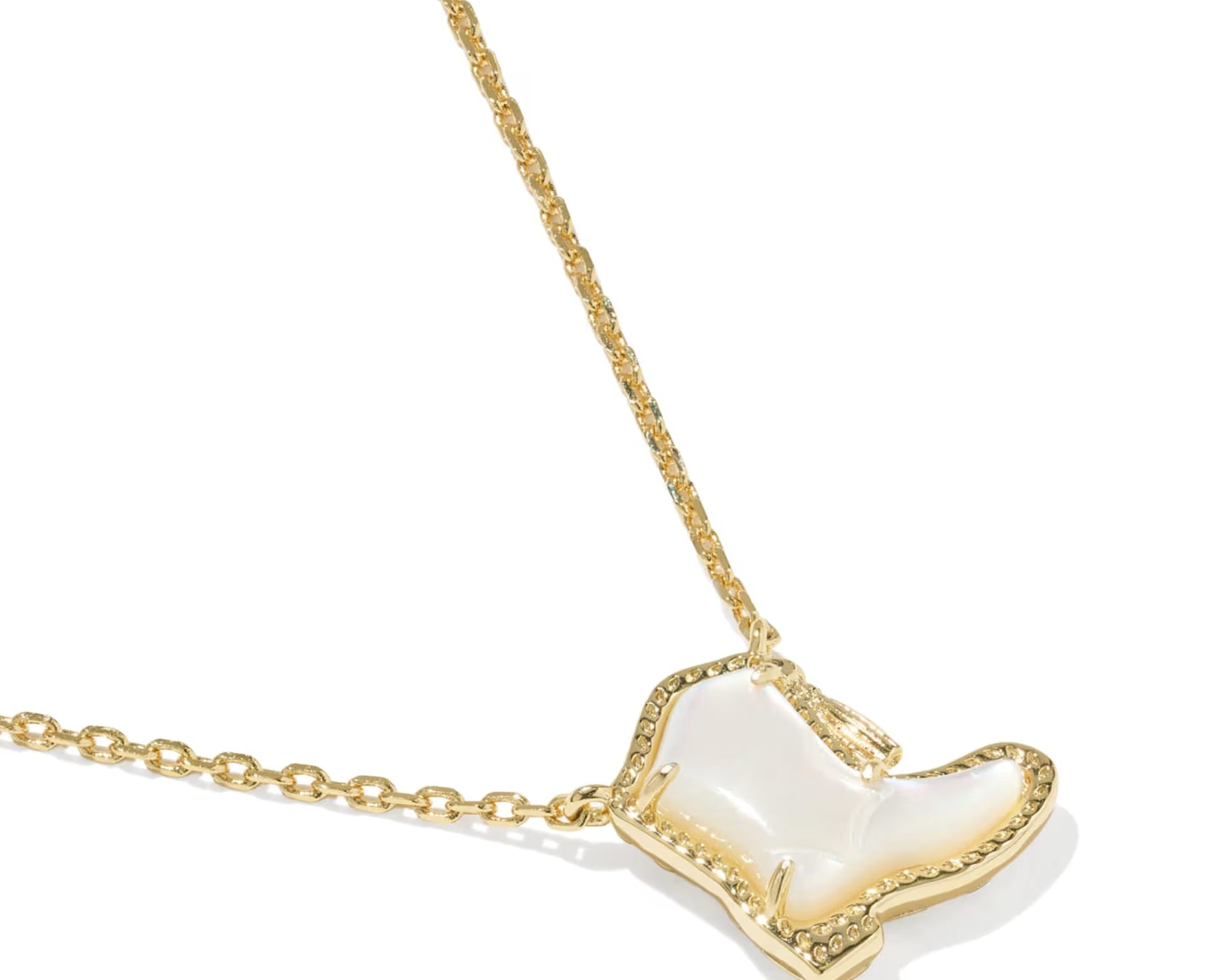Kendra Scott Drill Team Boot Short Pendant Necklace, Gold, Fourth View