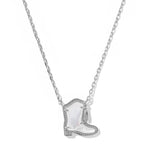 Kendra Scott Drill Team Boot Short Pendant Necklace, Silver