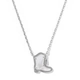 Kendra Scott Drill Team Boot Short Pendant Necklace, Silver