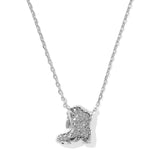 Kendra Scott Drill Team Boot Short Pendant Necklace, Silver, Third View