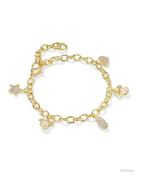 Kendra Scott Gold Mickey Minnie Charm Bracelet, Iridescent Drusy White