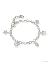 Kendra Scott Silver Mickey Minnie Charm Bracelet, Iridescent Drusy White