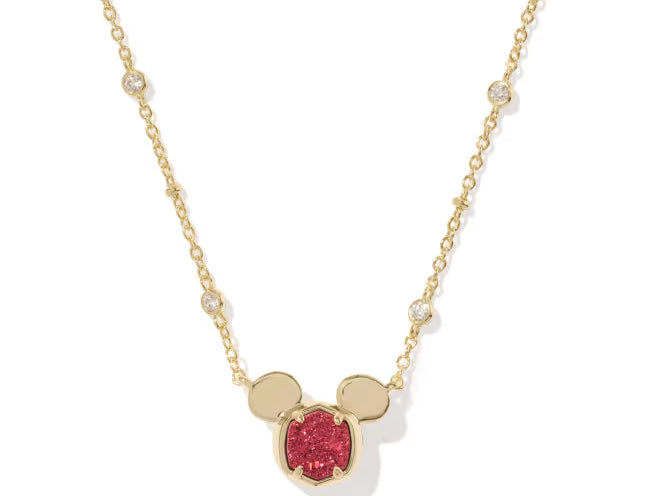 Gold Mickey Mouse Pendant Necklace