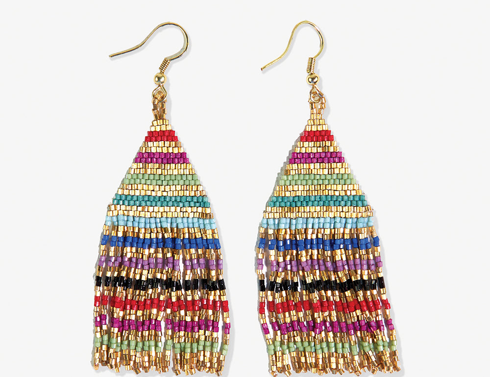 Lexie Solid Beaded Fringe Earrings
