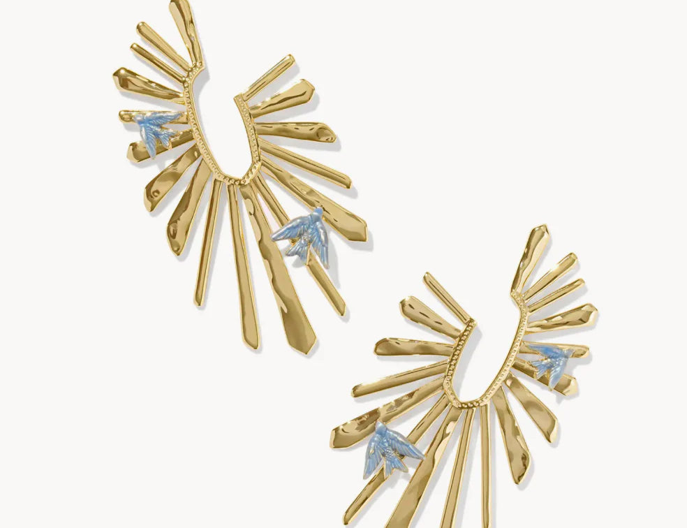 Melody Bird Hoop Earrings