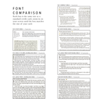 Font comparison chart for different Bible translations on a white background