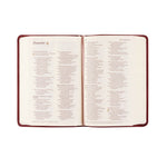 Open book with text on a white background